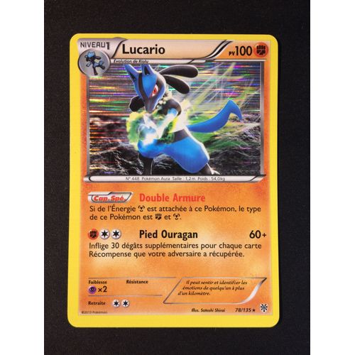 Lucario 78/135 Holo Set Noir & Blanc Tempête Plasma Fr