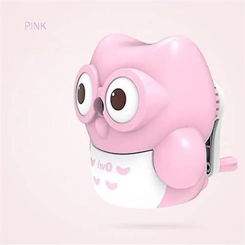 Taille-Crayon Manuel Rose Mignon De Conception De Hibou Pour Des Enfants