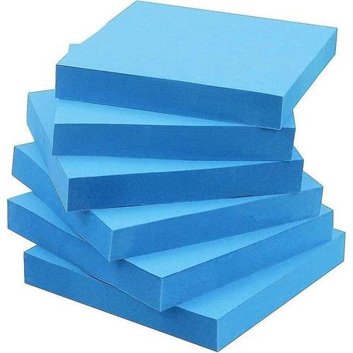 Notes Autocollantes Bleues 3x3 - 6 Blocs, 100 Feuilles