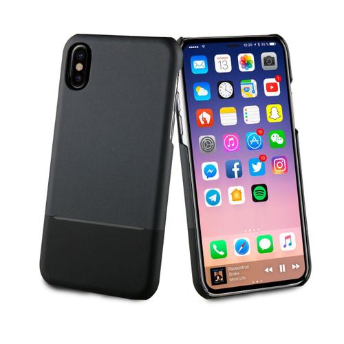 Muvit Coque Skin Case Edition Double Pu Noir Pour Apple Iphone X