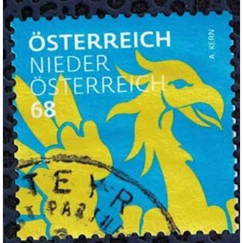 Autriche 2017 Oblitéré Used Coat Of Armes Blason Basse Autriche Dragon Jaune