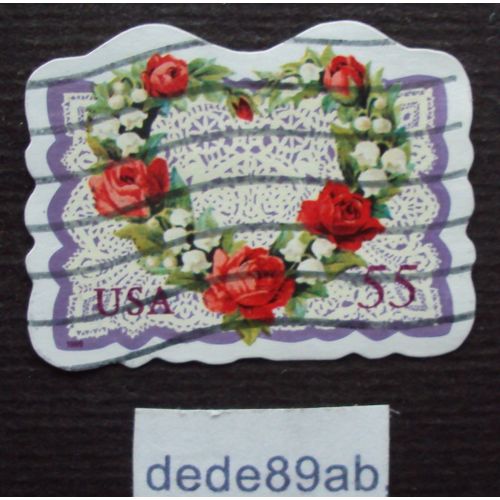 Etats-Unis..  55c U S A . Coeur De Fleurs :Des Roses Et Du Muguet . Oblitéré Used Stamp.