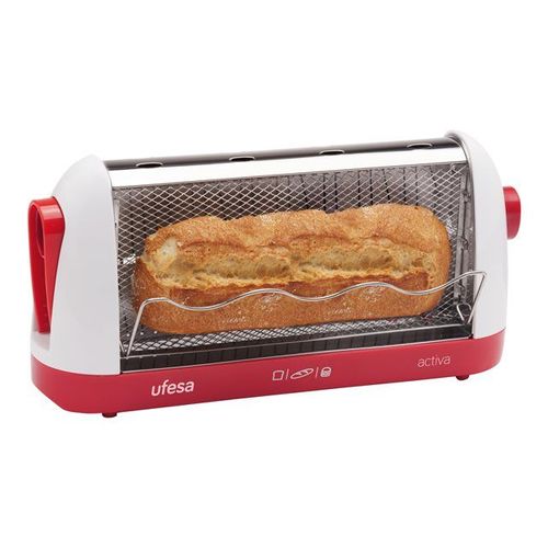Ufesa activa TT7963 - Grille-pain - 4 tranche - 2 Emplacements - blanc/rouge