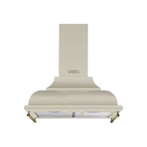 Smeg Cortina KC16POE - Hotte - hotte décorative - largeur : 59.5 cm - profondeur : 47 cm - extraction et recirculation (avec kit de recirculation supplémentaire) - crème