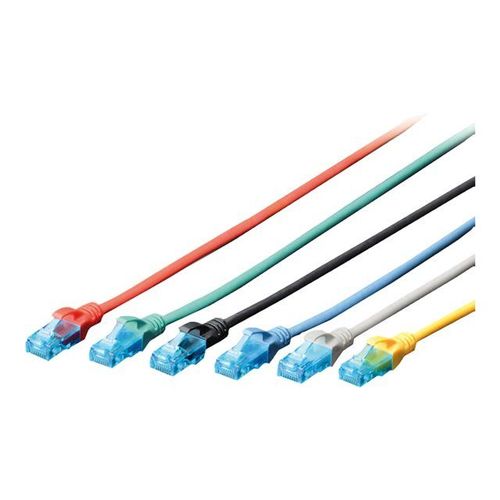 DIGITUS - Cordon de raccordement - RJ-45 (M) pour RJ-45 (M) - 25 cm - UTP - CAT 5e - démarré - vert