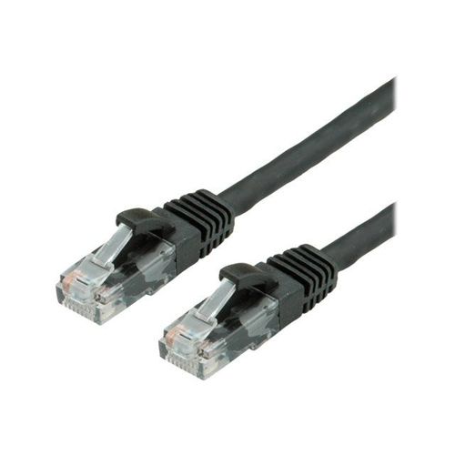 VALUE - Cordon de raccordement - RJ-45 (M) pour RJ-45 (M) - 50 cm - UTP - CAT 6a - moulé, sans crochet - noir, RAL 9011