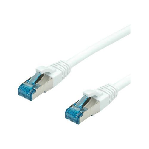 VALUE - Cordon de raccordement - RJ-45 (M) pour RJ-45 (M) - 2 m - SFTP, PiMF - CAT 6a - sans halogène, moulé, sans crochet, bloqué - blanc