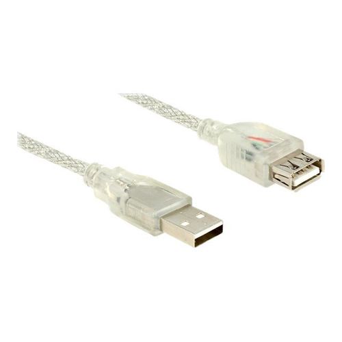 Delock - Rallonge de câble USB - USB (F) pour USB (M) - USB 2.0 - 1 m - transparent