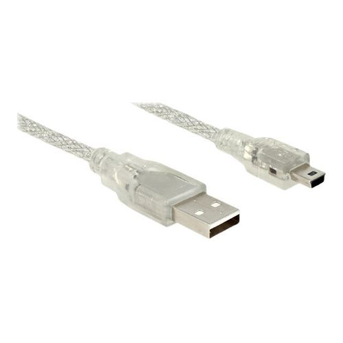 Delock - Câble USB - mini USB type B (M) pour USB (M) - USB 2.0 - 1 m - transparent