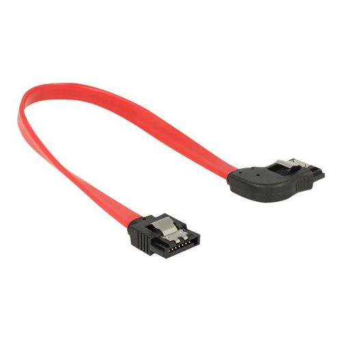 Delock - Câble SATA - SATA (M) pour SATA (M) - 20 cm - verrouillé, connecteur à angle droit - rouge