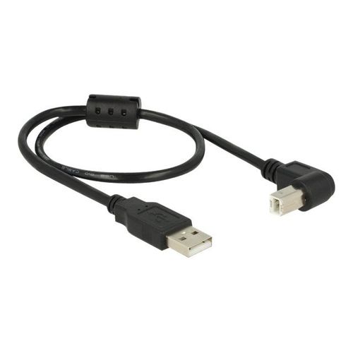 Delock - Câble USB - USB (M) pour USB type B (M) - USB 2.0 - 50 cm - connecteur à 90° - noir