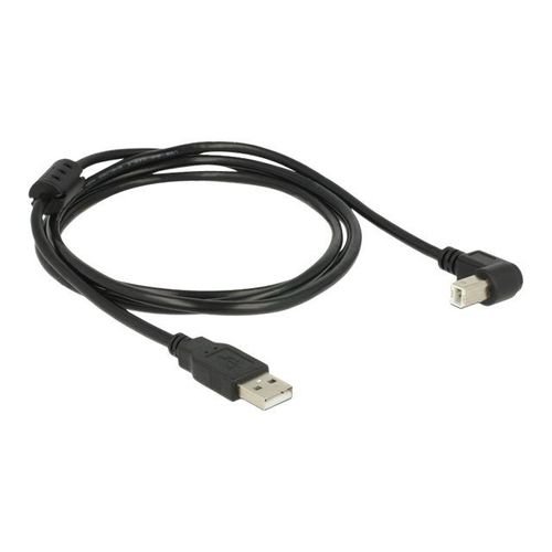 Delock - Câble USB - USB (M) pour USB type B (M) - USB 2.0 - 1.5 m - connecteur à 90° - noir