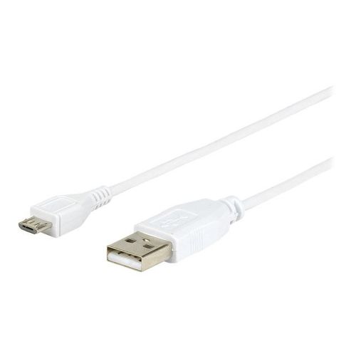eSTUFF - Câble USB - Micro-USB de type B (M) pour USB (M) - 50 cm - blanc