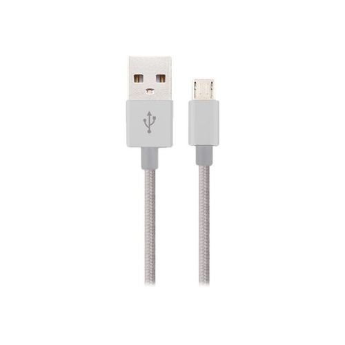 eSTUFF Allure Series - Câble USB - USB (M) pour Micro-USB de type B (M) - 1 m - argent