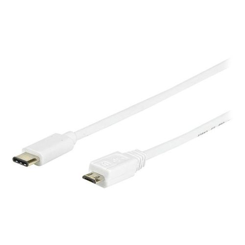 eSTUFF - Câble USB - Micro-USB de type B (M) pour 24 pin USB-C (M) - USB 3.1 - 1 m - blanc
