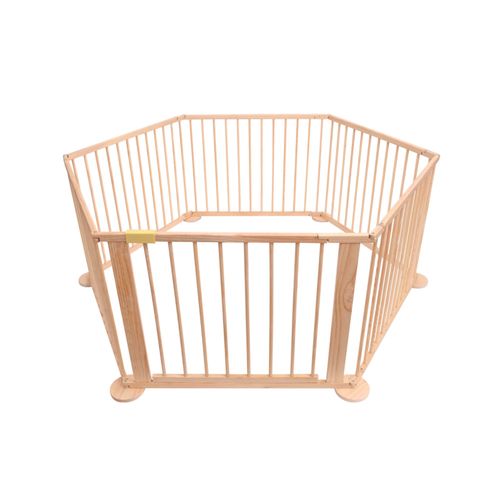 Elec 5664 0018ylb Parc Bebe Hexagonal Modulable En Bois 5 4m 6 Panneaux De 70x90 Cm Rakuten