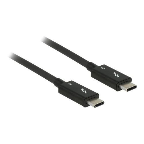 Delock - Câble Thunderbolt - 24 pin USB-C (M) pour 24 pin USB-C (M) - USB 3.1 Gen 2 / Thunderbolt 3 / DisplayPort 1.2a - 20 V - 5 A - 50 cm - support 4K - noir