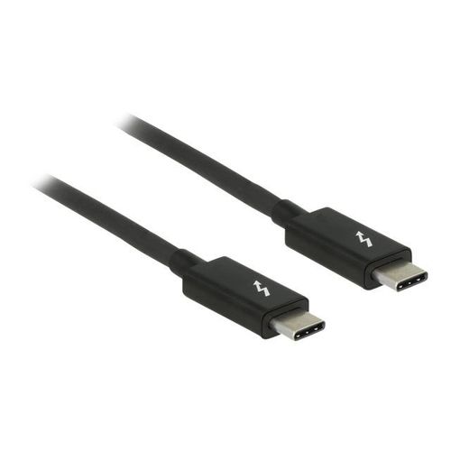 Delock - Câble Thunderbolt - 24 pin USB-C (M) pour 24 pin USB-C (M) - USB 3.1 Gen 2 / Thunderbolt 3 / DisplayPort 1.2a - 20 V - 5 A - 1 m - support 4K - noir