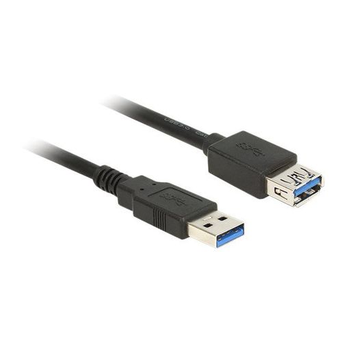 Delock - Rallonge de câble USB - USB type A (M) pour USB type A (F) - USB 3.0 - 50 cm - noir