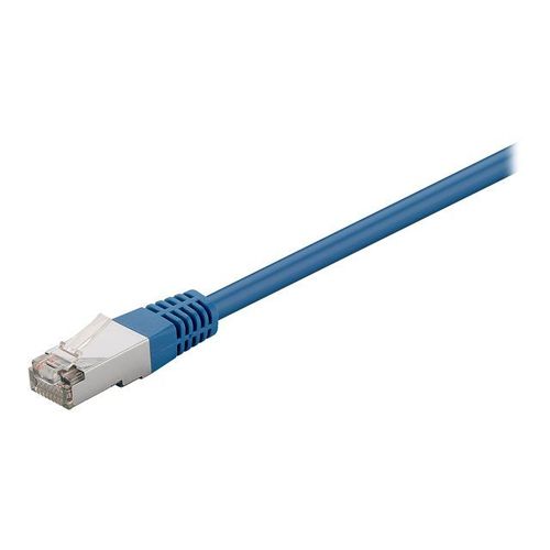 goobay - Cordon de raccordement - RJ-45 (M) pour RJ-45 (M) - 50 cm - paire torsadée écrantée (F/UTP) - CAT 5e - moulé, rond, bloqué - bleu