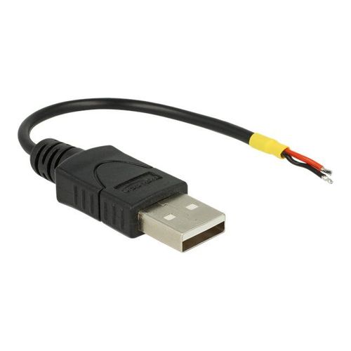 Delock - Câble USB - USB (M) pour câble 2 fils - USB 2.0 - 5 V - 10 cm - noir