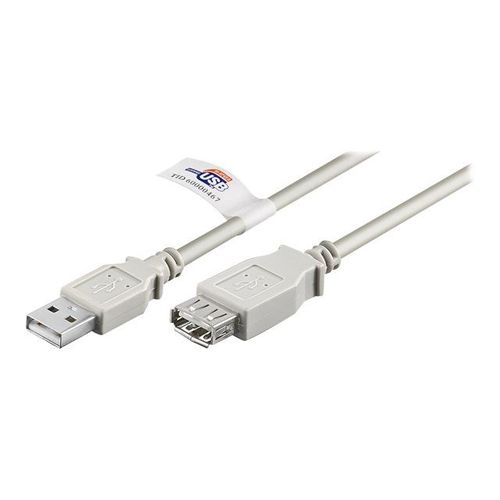 goobay - Rallonge de câble USB - USB (M) pour USB (F) - USB 2.0 - 1.8 m - gris