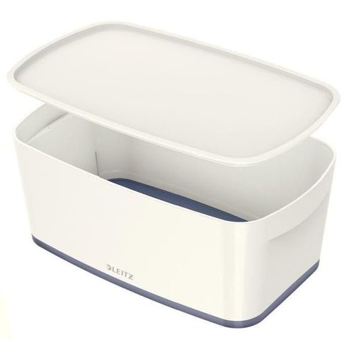 Leitz Mybox - Boîte De Rangement Avec Couvercle - Small - Blanc Et Gris