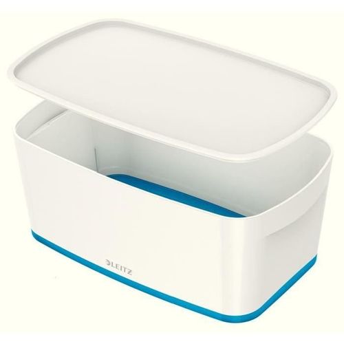 Leitz Mybox - Boîte De Rangement Avec Couvercle - Small - Blanc Et Bleu