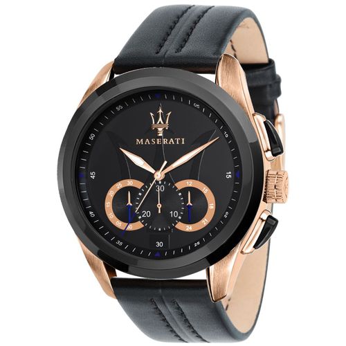 Montre Maserati  En Cuir Noir
