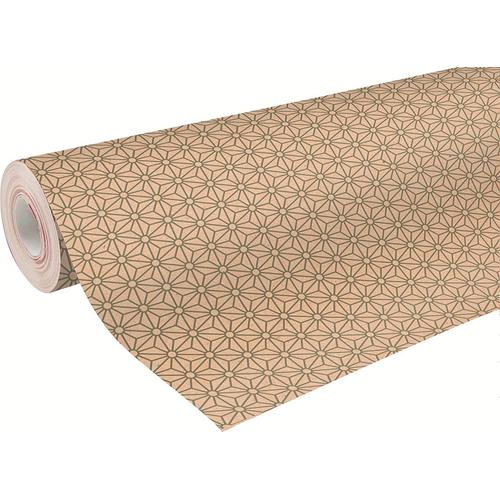 Clairefontaine Rouleau Papier Cadeau Kraft 0,7 X 50 M Noel Losanges Or