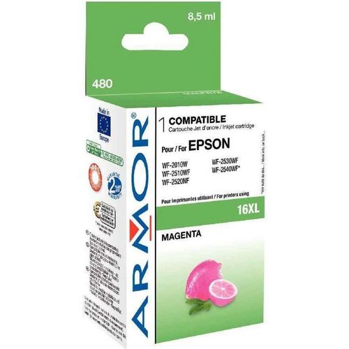 Armor K12621 - 8.5 ml - magenta - cartouche d'encre (équivalent à : Epson 16XL M ) - pour Epson WorkForce WF-2010, 2510, 2520, 2530, 2540, 2630, 2650, 2660, 2750, 2760