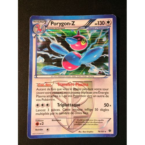 Porygon-Z 74/101 Holo Set Noir & Blanc Explosion Plasma Fr