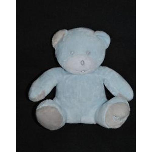 Doudou Peluche Ours Musti Bleu Et Blanc Musti De Mustela