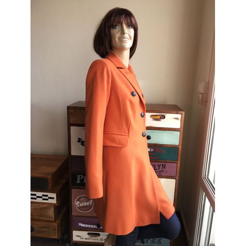 Manteau 80 % Laine Taille 36 Orange
