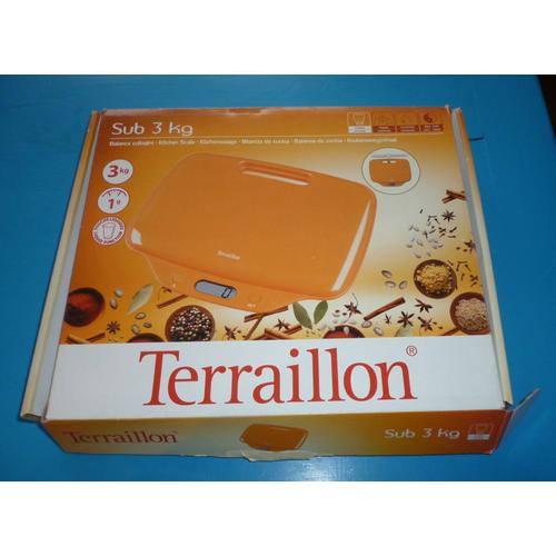 Terraillon Sub 3 kg - Balance de cuisine extra Plate ,orange