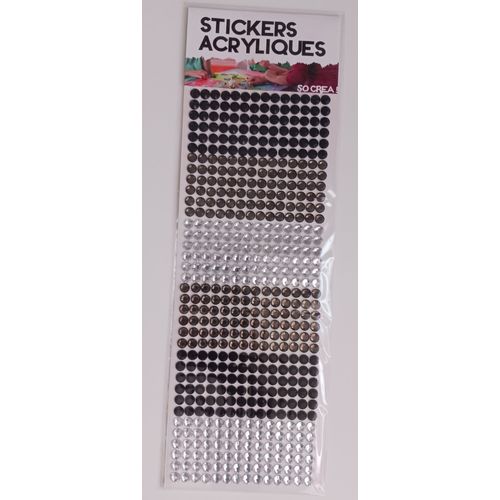 Strass Autocollant Blanc Et Noir Dégradé