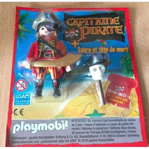 Playmobil Capitaine Pirate + Sabre Et Tête De Mort