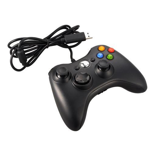 Xcsource Manette Du Contrôleur De Jeu Filaire Noir Pour Xbox 360 Ac429