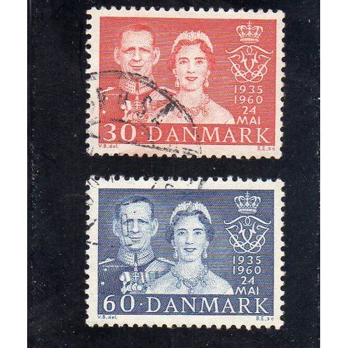 Timbres-Poste Du Danemark (Noces D'argent Des Souverains)