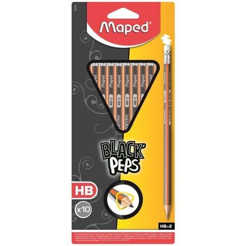 Maped Blister Crayons Graphites Black'peps - Hb