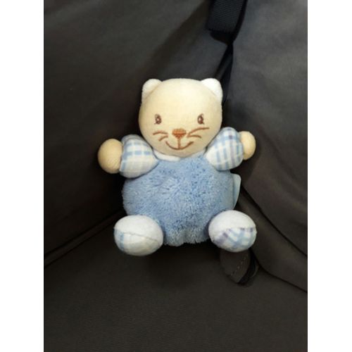 Doudou Mini Kaloo Attache Tétine Chat Bleu