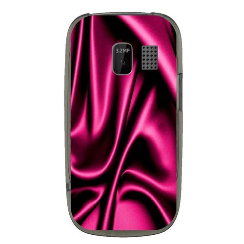 Coque Souple Pour Nokia Asha 302 Avec Impression Motifs Soie Drapée Rose