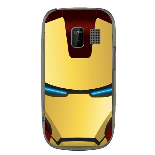Coque Souple Pour Nokia Asha 302 Avec Impression Motifs Masque Iron