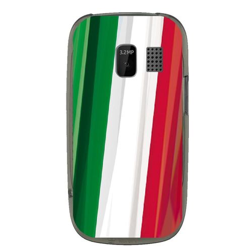 Coque Souple Pour Nokia Asha 302 Avec Impression Motifs Drapeau De L'italie