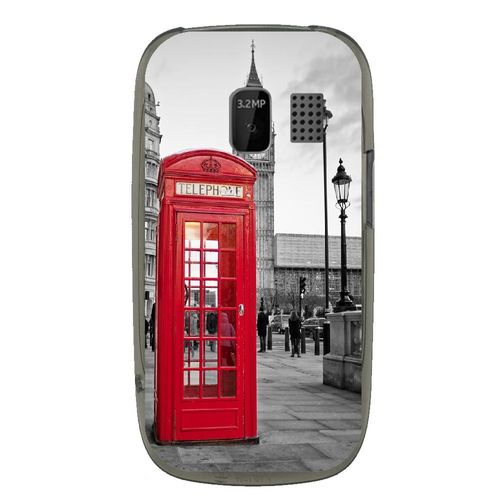 Coque Souple Pour Nokia Asha 302 Avec Impression Motifs Cabine Téléphonique Uk