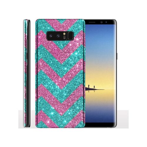 Coque Galaxy Note 8 Chevrons Strass Rose Et Bleu, Coque Telephone Portable Pas Cher