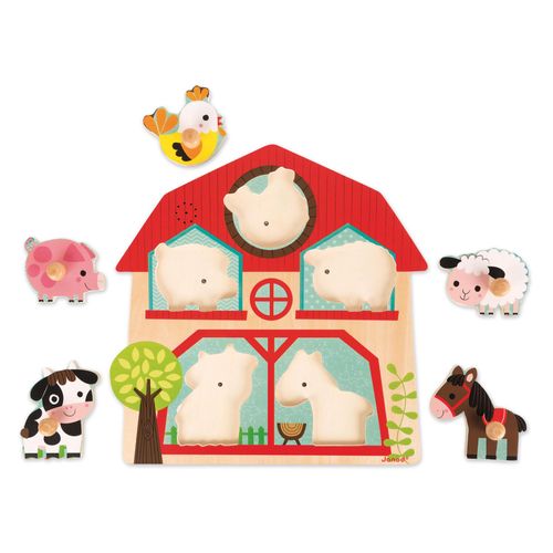 Puzzles Puzzle Musical Copains Ferme 5 Pcs (Bois)