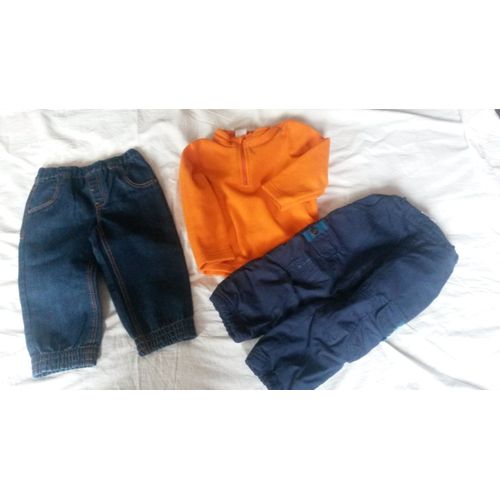 Lot De 2 Pantalons Et 1 Sweat Polaire