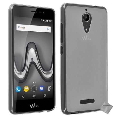 Housse Etui Coque Pochette Silicone Gel Fine Pour Wiko Tommy 2 Plus + Verre Trempe - Blanc Transparent