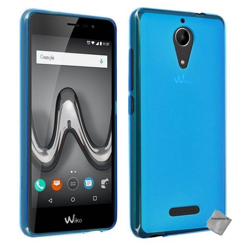 Housse Etui Coque Pochette Silicone Gel Fine Pour Wiko Tommy 2 Plus + Verre Trempe - Bleu